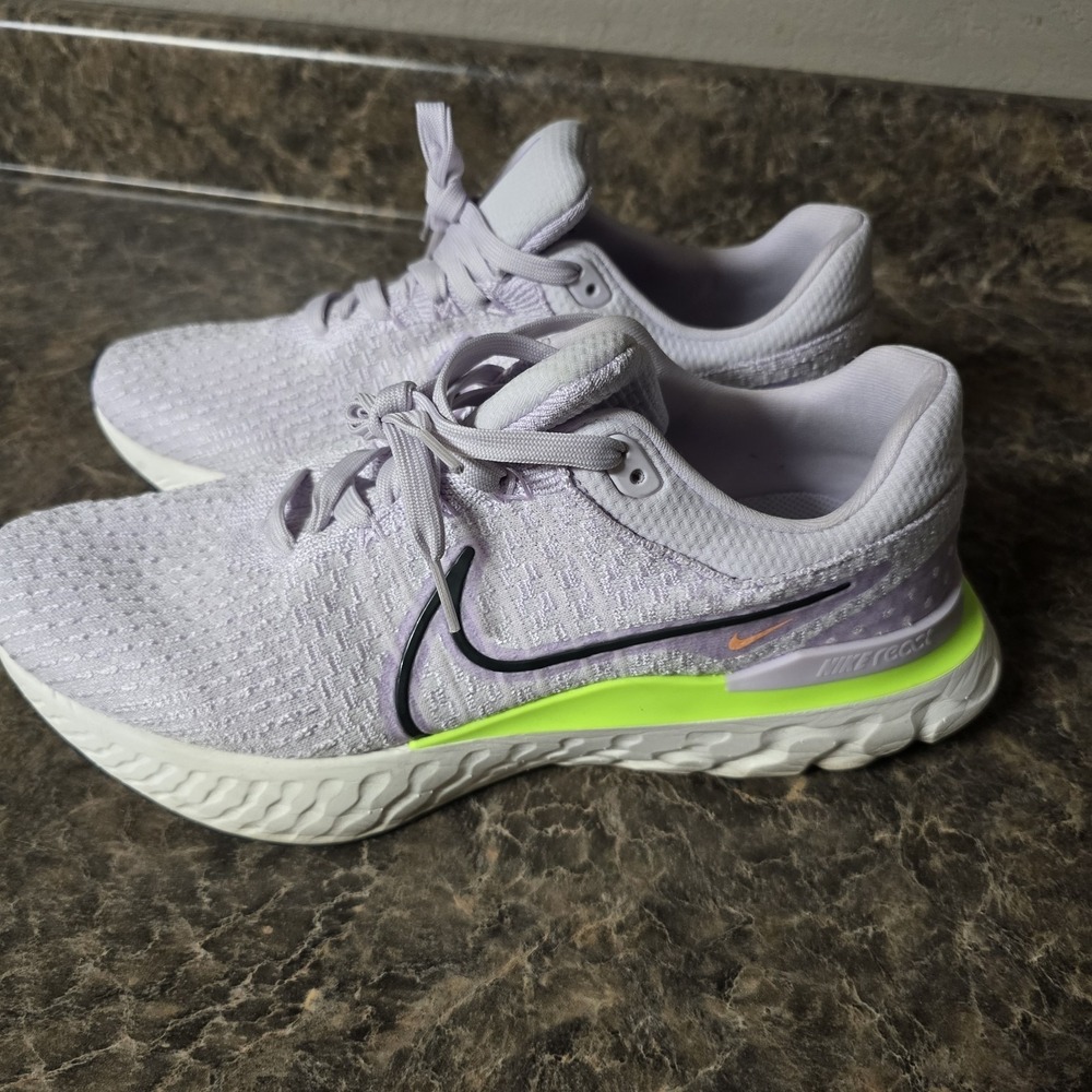 Nike React Infinity Run Flyknit 3 Barely Grape Ghost Green Mens DH5392-500 Sz 11
